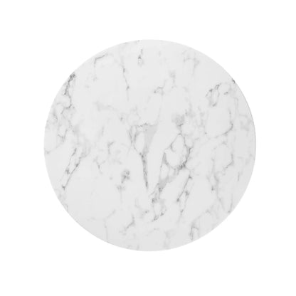 Tulip Marble Dining Table - 36" Round, Black Base