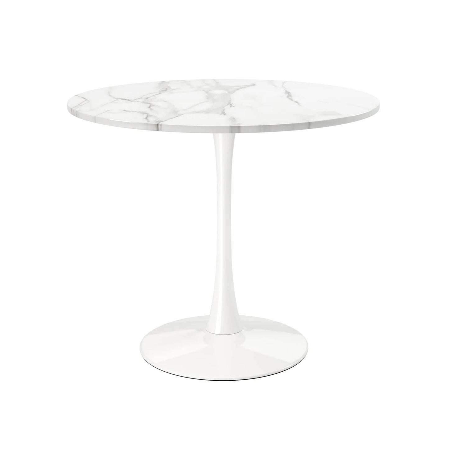 Tulip Wood Top Dining Table 36" Round - Marble Finish