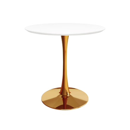 Tulip Dining Table 36" Wood Top & Gold Base