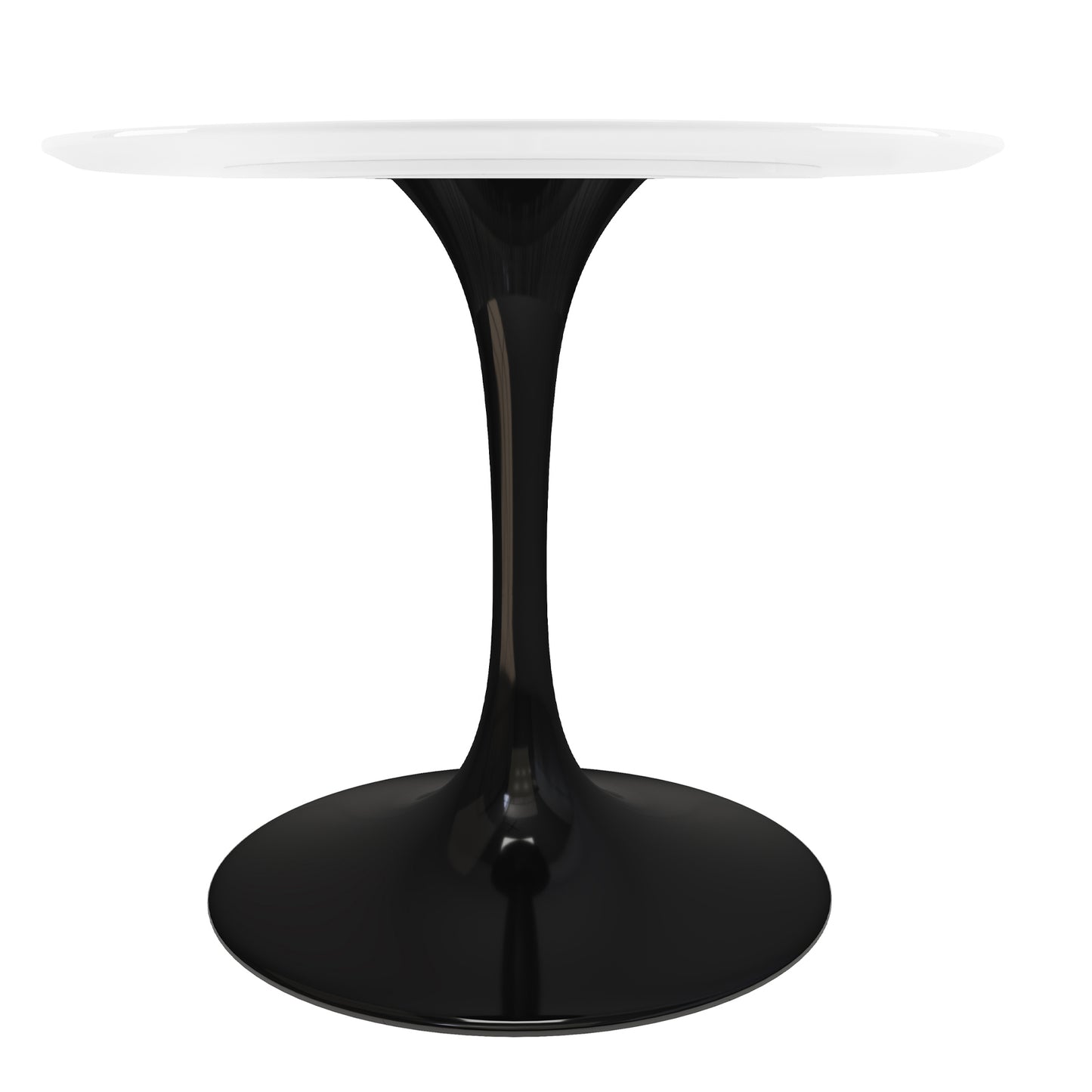 Tulip Fiberglass Dining Table , 36" Round Black Base