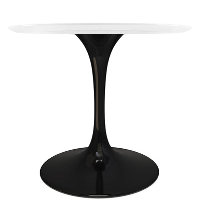 Tulip Fiberglass Dining Table , 36" Round Black Base