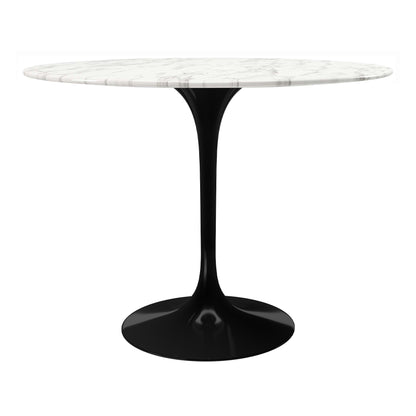 Tulip Marble Dining Table - 40" Round, Black Base
