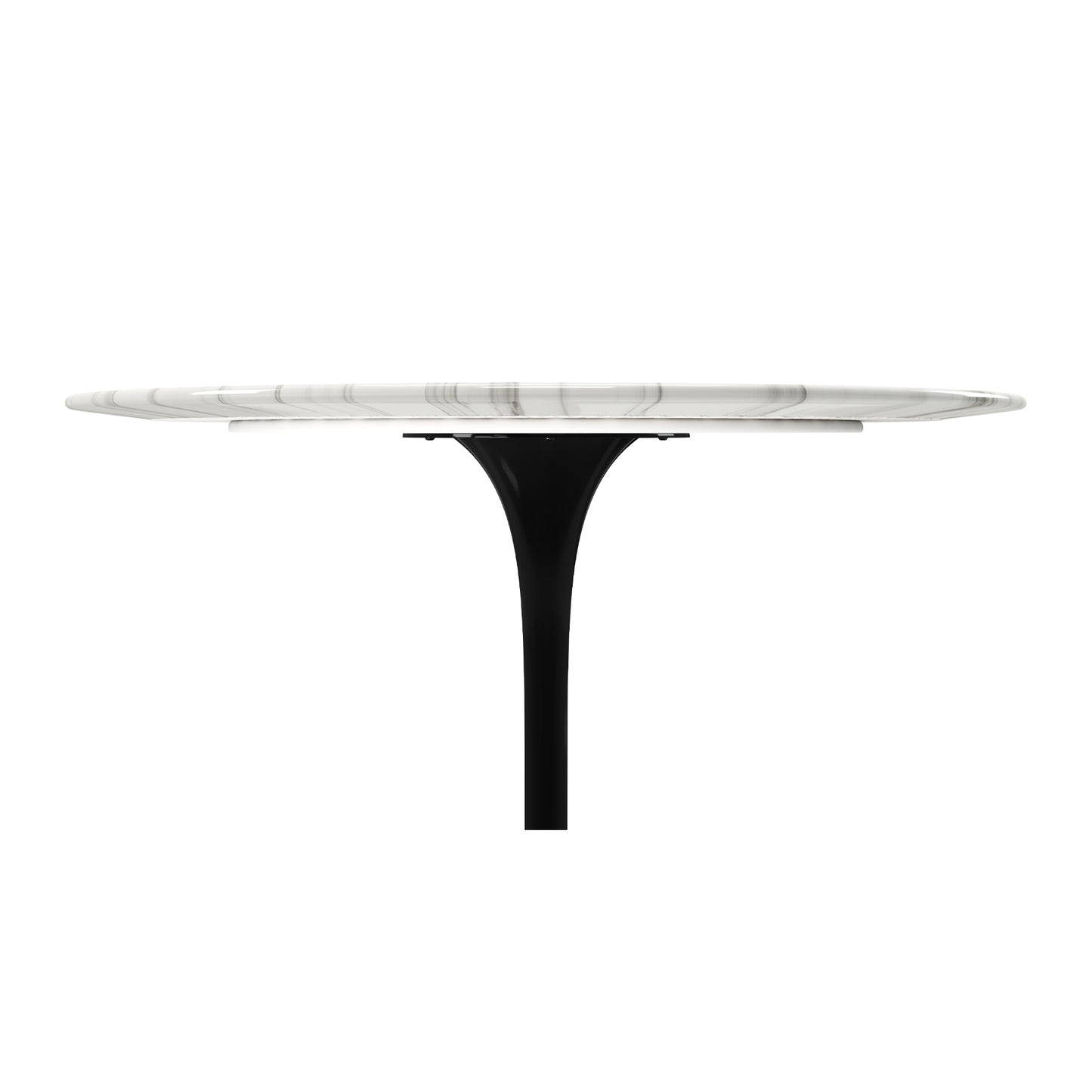 Tulip Marble Dining Table - 40" Round, Black Base