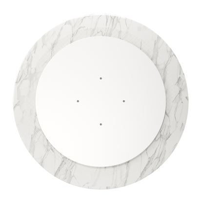 Tulip Marble Dining Table - 40" Round, Black Base