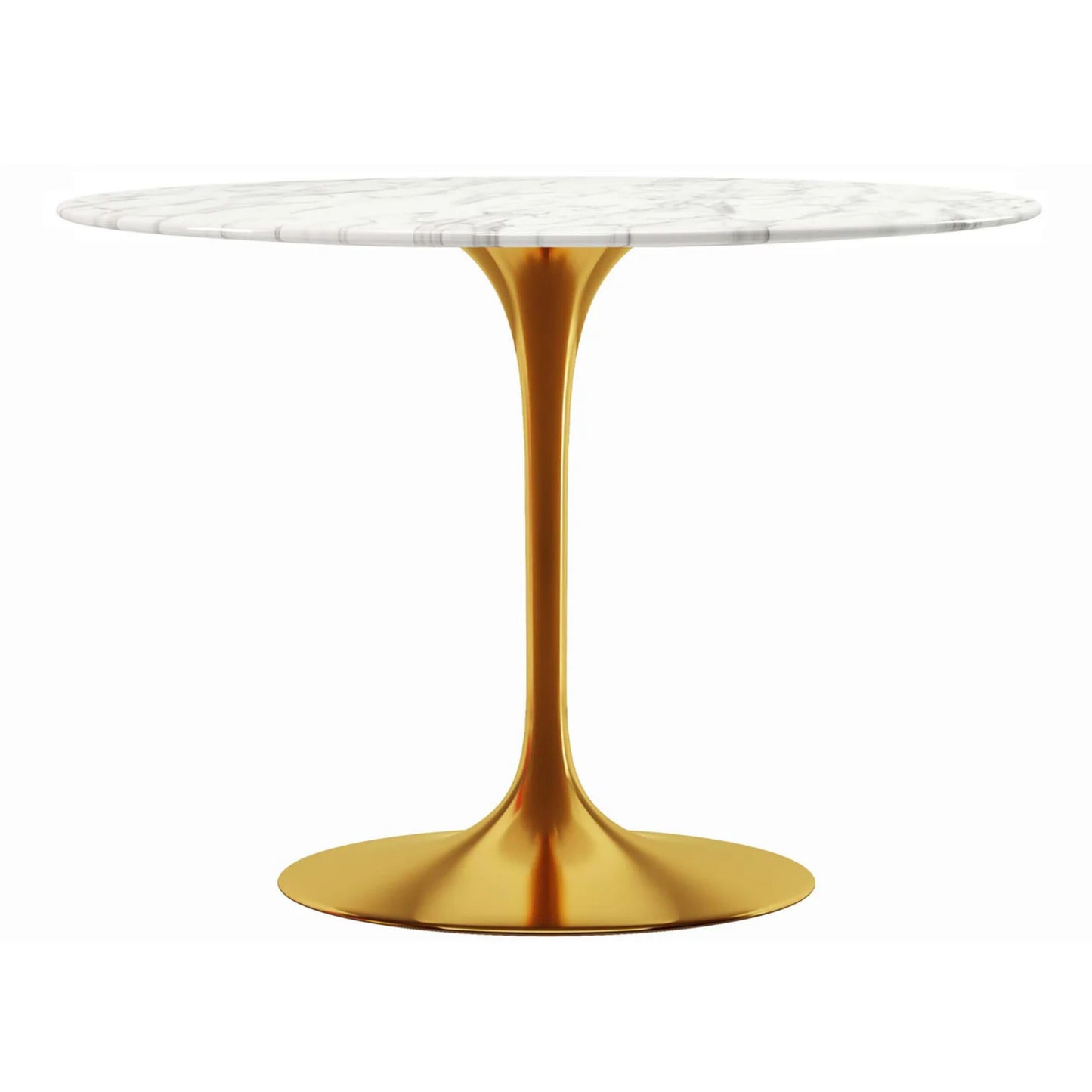 Tulip Marble Dining Table - 40" Round, Gold Base