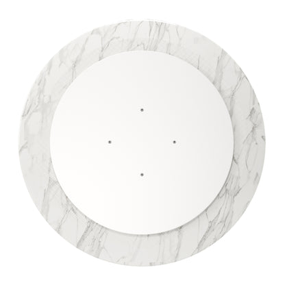 Tulip Marble Dining Table - 40" Round, Gray Base