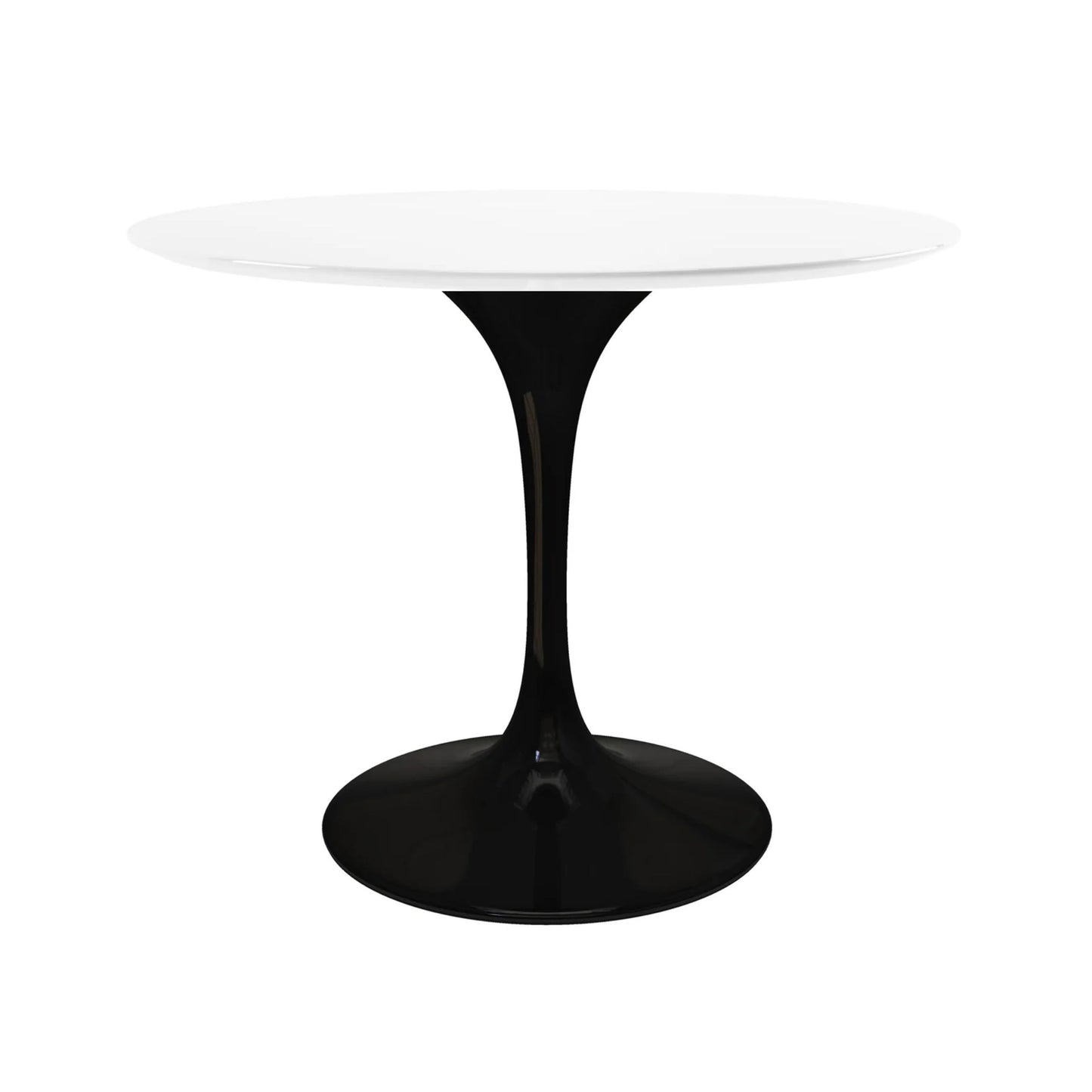 Tulip Fiberglass Dining Table, 42" Round Black Base