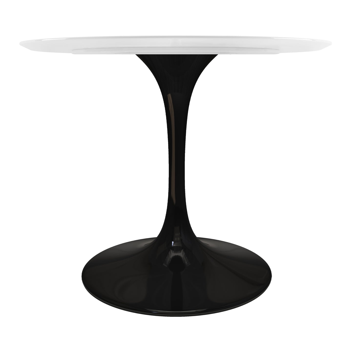 Tulip Fiberglass Dining Table, 42" Round Black Base