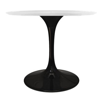 Tulip Fiberglass Dining Table, 42" Round Black Base