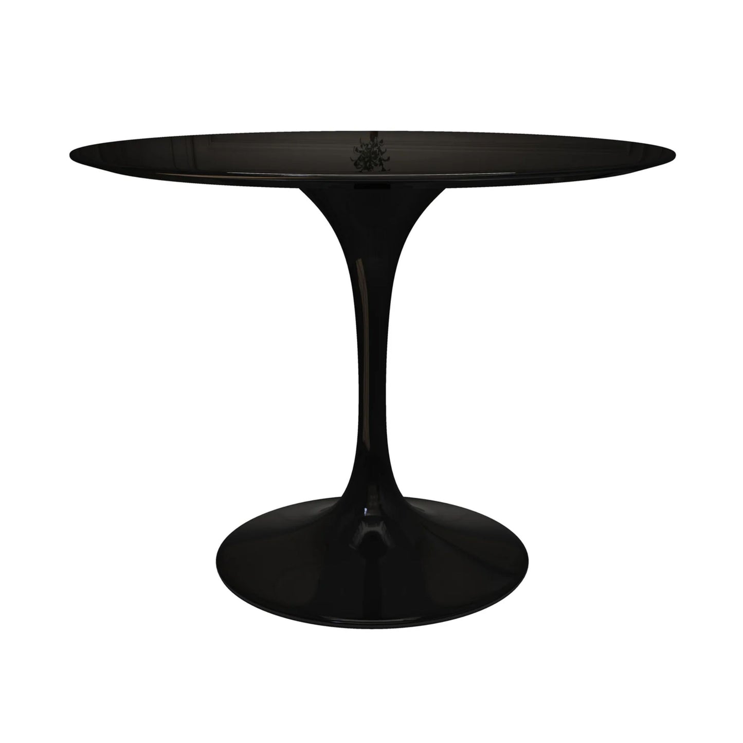 Tulip Fiberglass Dining Table, 42" Round Black