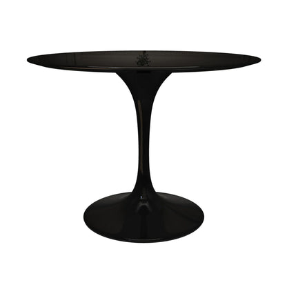 Tulip Fiberglass Dining Table, 42" Round Black
