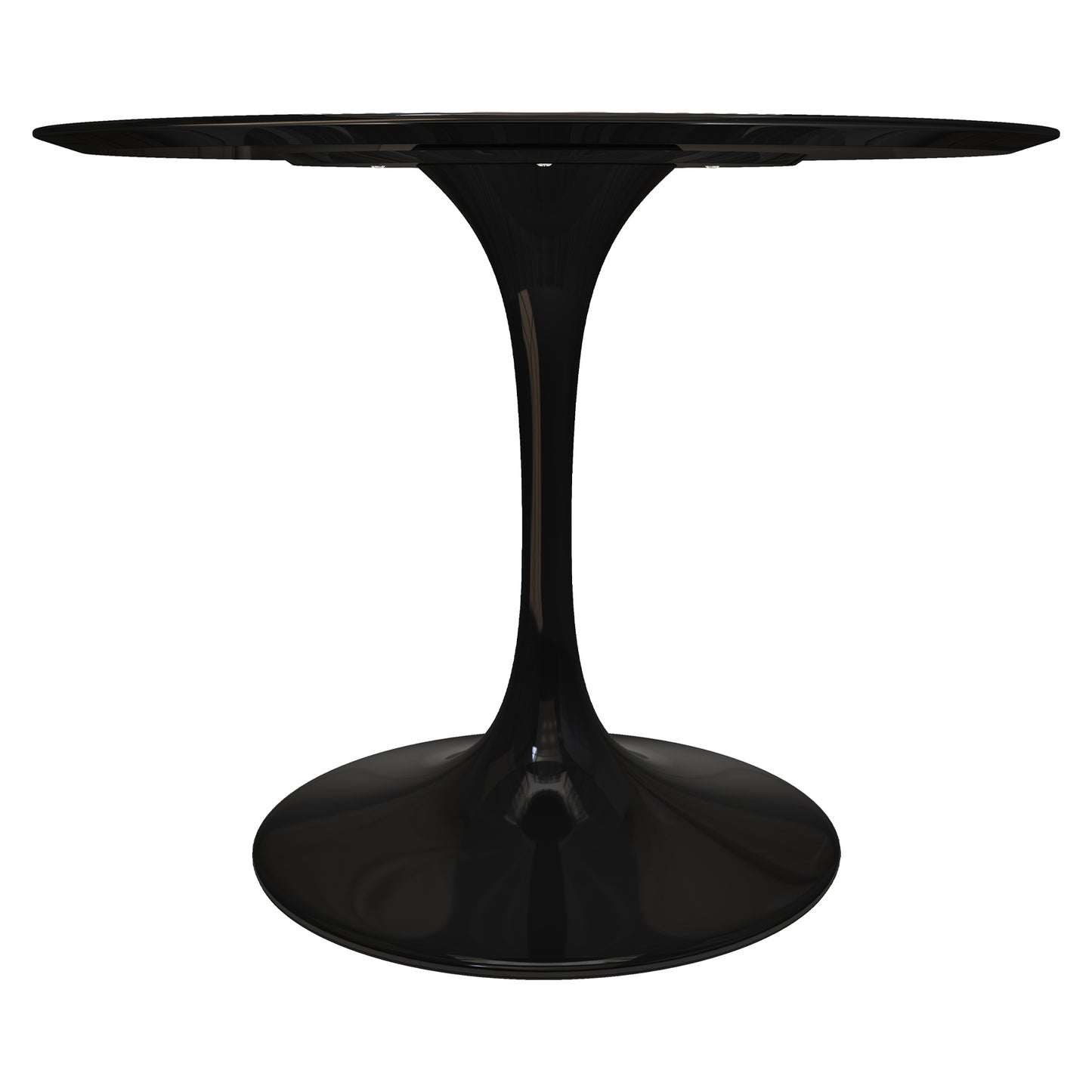 Tulip Fiberglass Dining Table, 42" Round Black