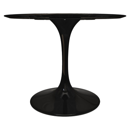 Tulip Fiberglass Dining Table, 42" Round Black