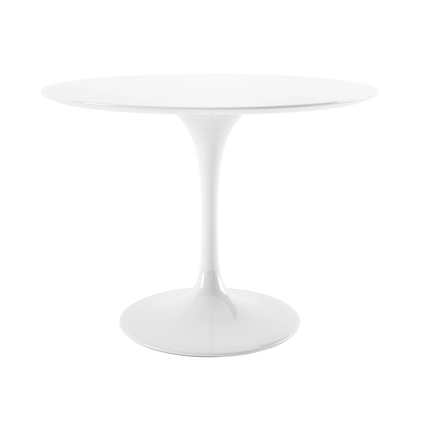 Tulip Fiberglass Dining Table, 42" Round White