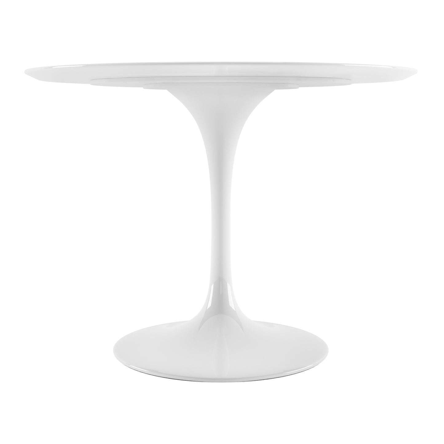 Tulip Fiberglass Dining Table, 42" Round White