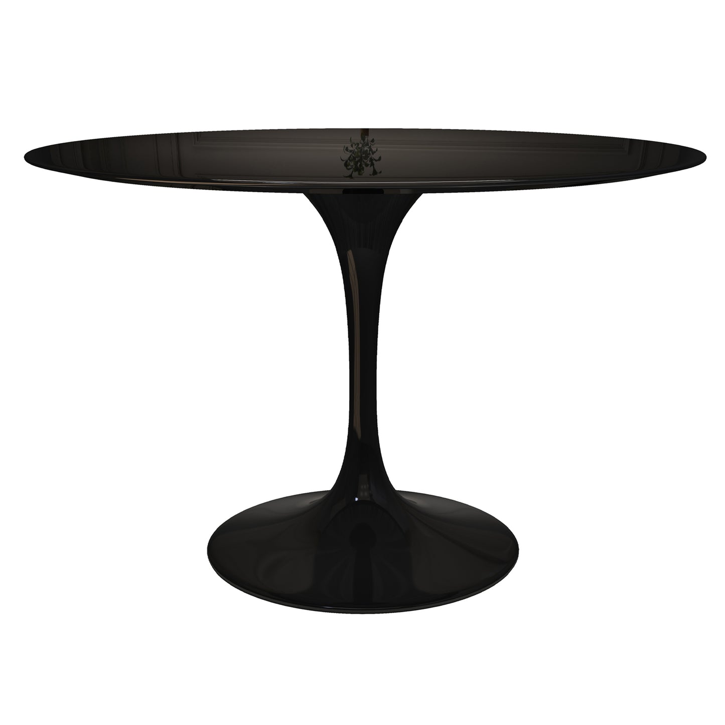 Tulip Fiberglass Dining Table, 48" Round Black