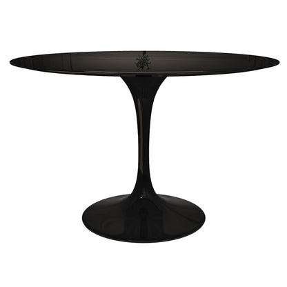 Tulip Fiberglass Dining Table, 48" Round Black