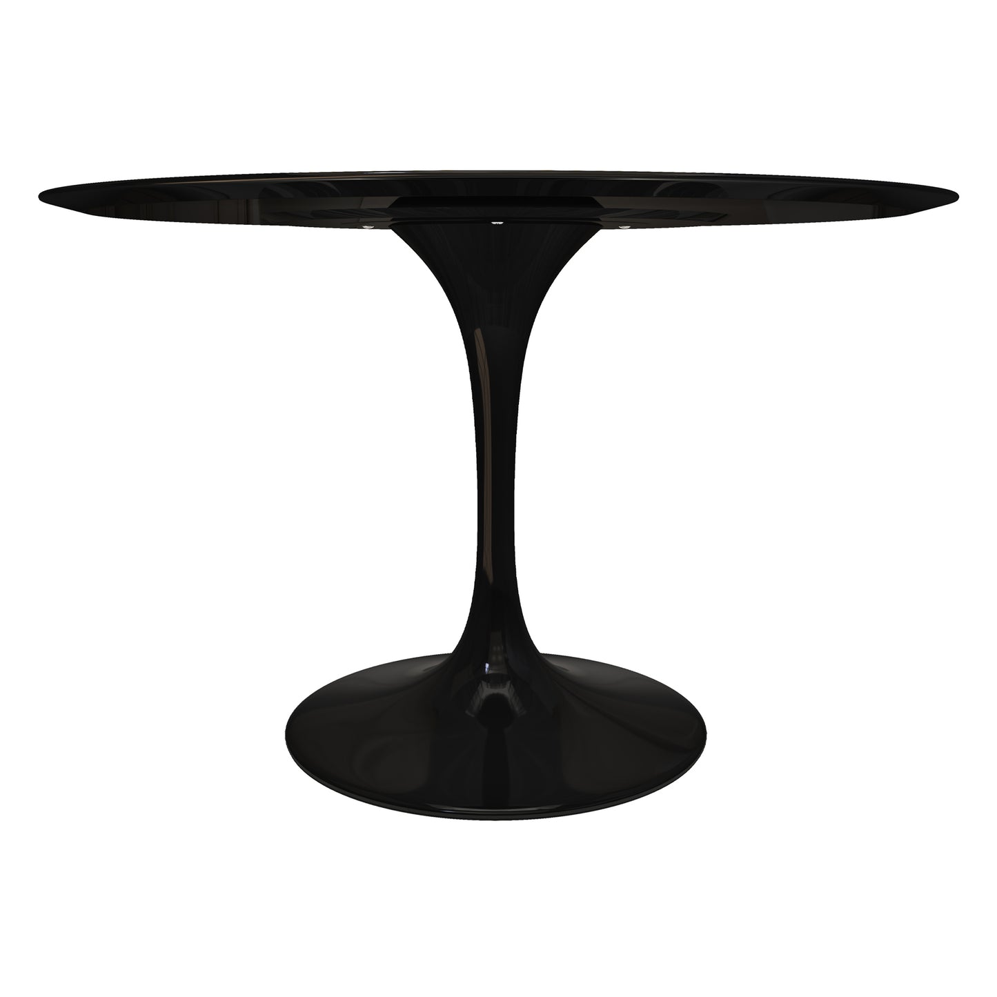Tulip Fiberglass Dining Table, 48" Round Black
