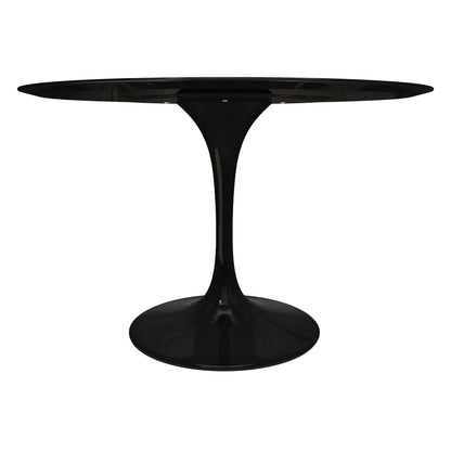 Tulip Fiberglass Dining Table, 48" Round Black