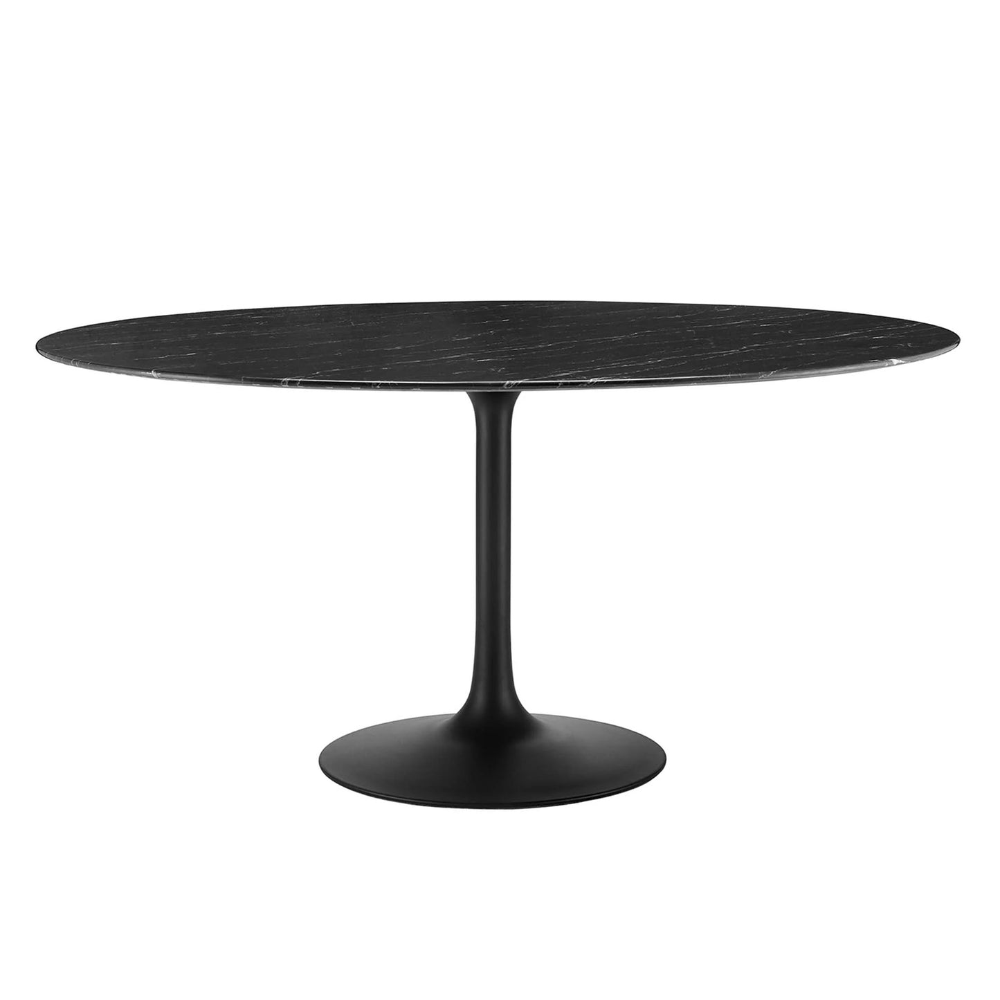 Tulip Marble Dining Table - 60" Round, Black