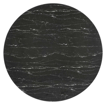 Tulip Marble Dining Table - 60" Round, Black