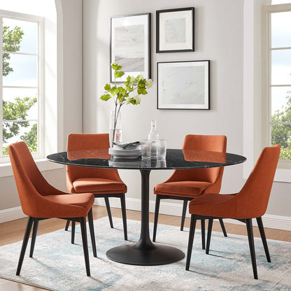 Tulip Marble Dining Table - 60" Round, Black