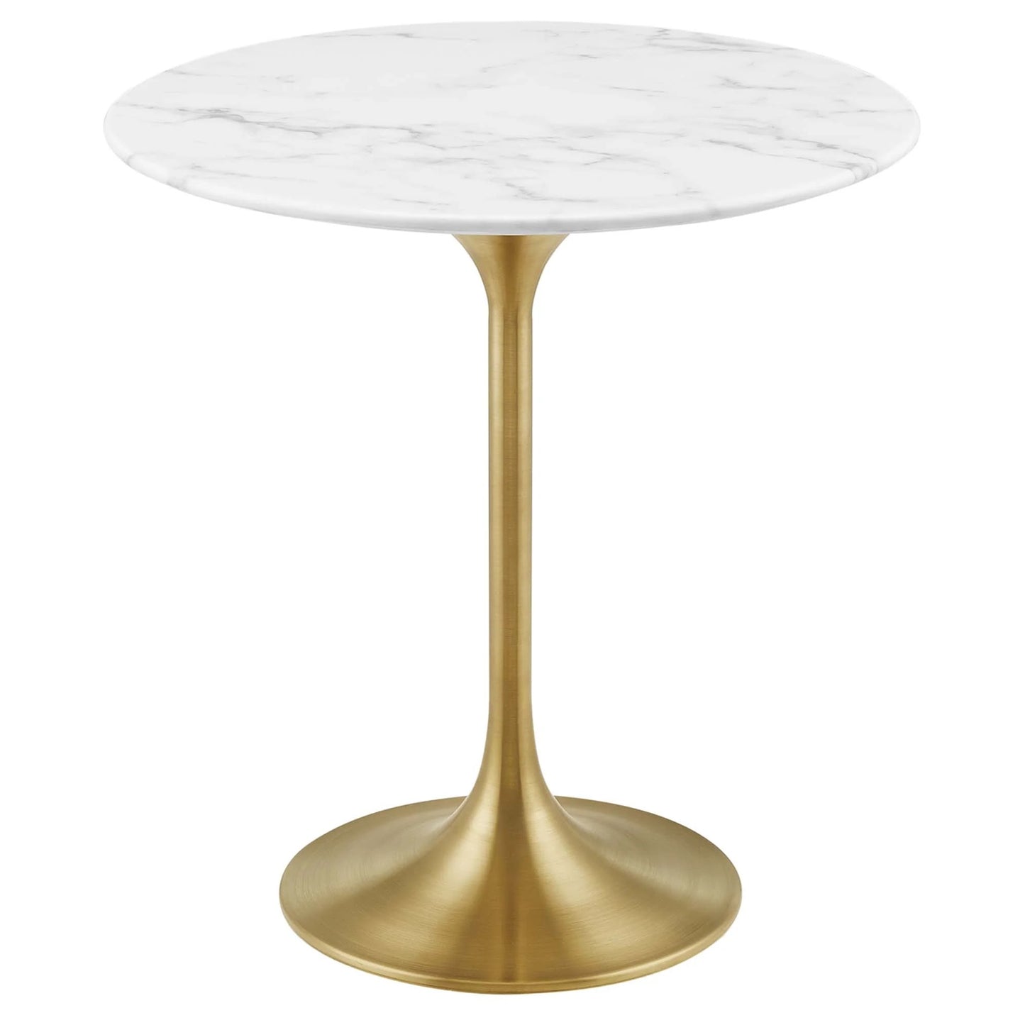 Tulip Marble Side Table - 20" Round, Gold Base