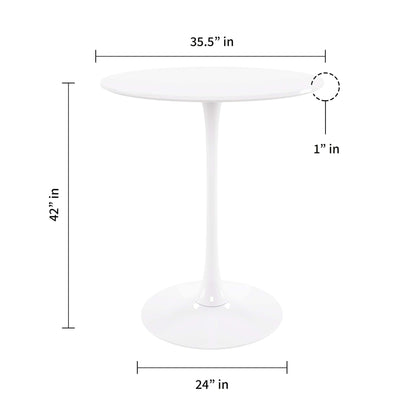 Tulip Wood Top Bar Table, 35.5" Round