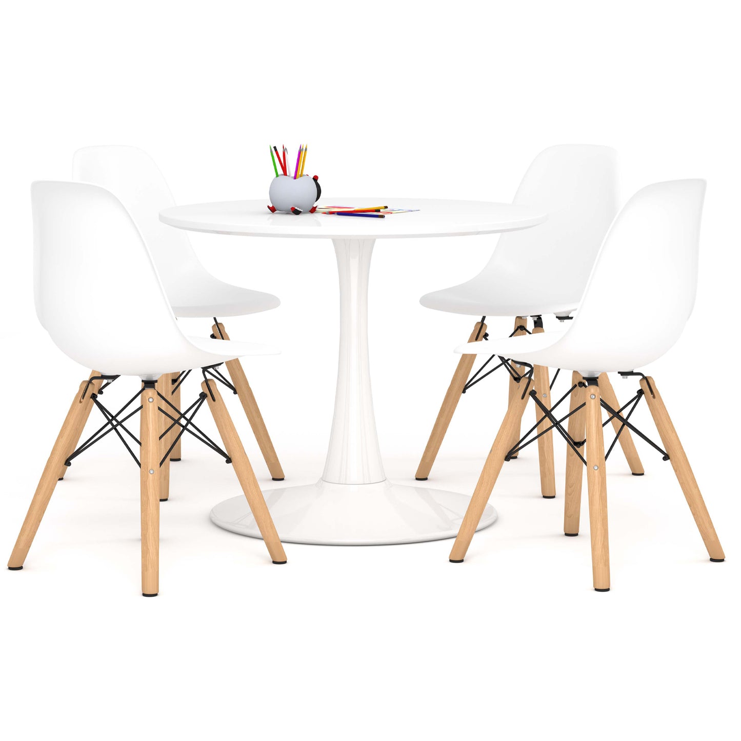 Kids Tulip Table Set, White