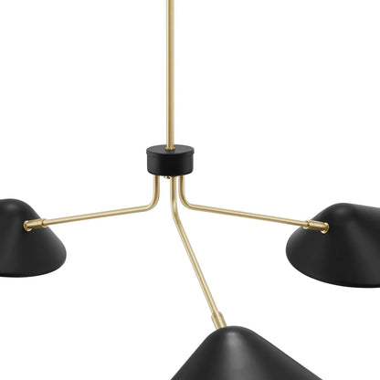 Ramon 3-Light 14" Arm Pendant, Black