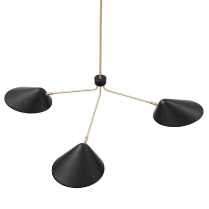 Ramon 3-Light 14" Arm Pendant, Black