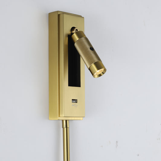 Lance Adjustable Reading Light, Gold
