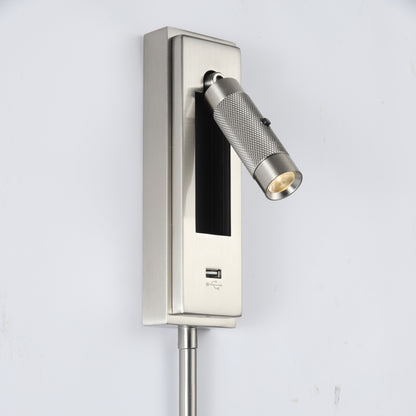 Lance Adjustable Reading Light, Silver